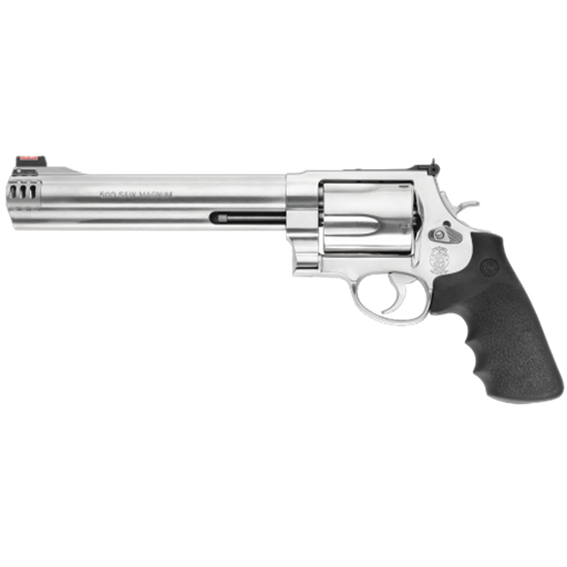 Smith & Wesson Model 500 S&W Magnum Stainless Steel Black Rubber Grip 8.38" Ported Barrel 5 Shot - 163501