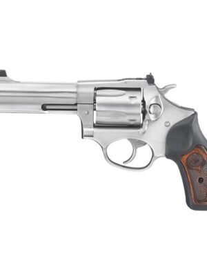 Ruger SP101 357 Mag Stainless Black Rubber Grips Wood Inserts 4.2" Barrel 5 Rounds - 5771