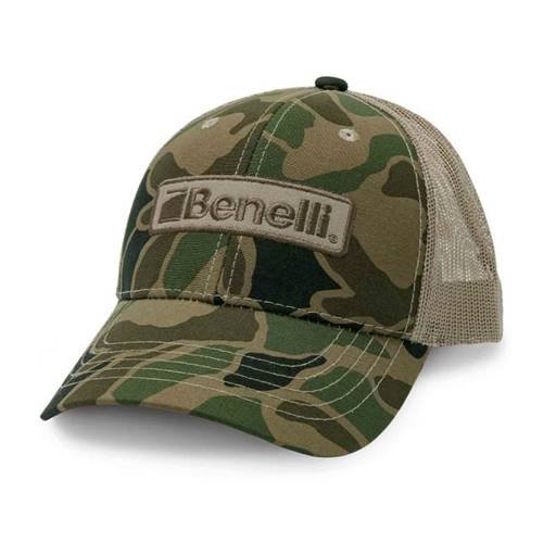 ae00-4165 Benelli Logo Trucker Hat Vintage Camo